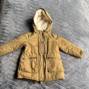 Kids Zara Military Green Hooded Jacket